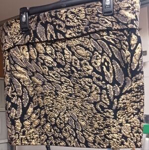 Gold and Black Animal Print Skirt